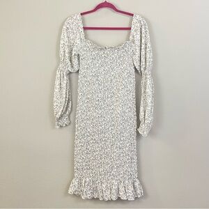 NWT Nothing Fits But Ichika Floral Long Sleeve Smocked Maternity Dress Size S/M